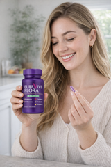 PureVive Flora! Intimate Flora and Gut Health Supplement for Women, 26 Billion CFU, Probiotics with Pineapple, Cranberry, D-Mannose, Prebiotics & Vitamin C, 60 Vegan Capsules