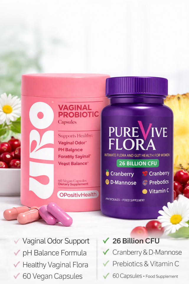 Vaginal Probiotic & Gut Health Bundle for Women, 26 Billion CFU + pH Balance Support, Cranberry, D-Mannose & Prebiotics