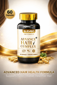 SLIDARO Advance+ Hair Complex, Biotin, MSM & Saw Palmetto Hair Growth Supplement, Thicker, Stronger, Healthier Hair (60 Capsules)