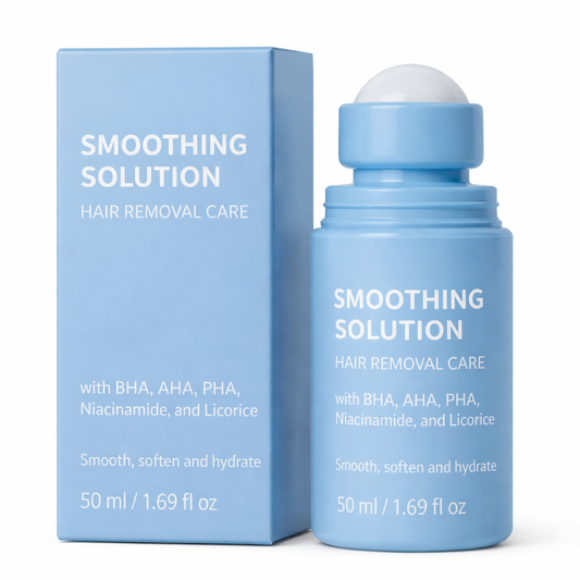 Smoothing Solution Hair Removal Care, Exfoliating & Hydrating, with BHA, AHA, PHA, Niacinamide & Licorice, 50ml
