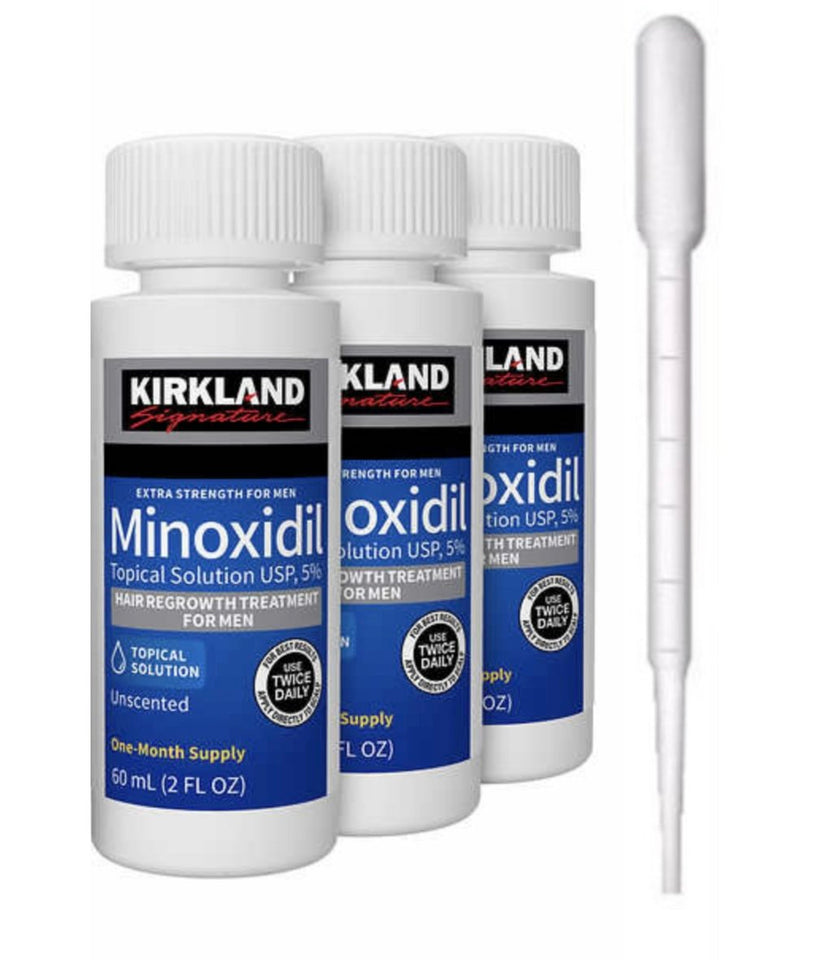 Kirkland Signature 5% Minoxidil Solution, Hair Regrowth Treatment For Men- 3 Month Supply