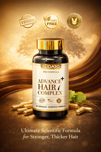 SLIDARO Advance+ Hair Complex, Biotin, MSM & Saw Palmetto Hair Growth Supplement, Thicker, Stronger, Healthier Hair (60 Capsules)