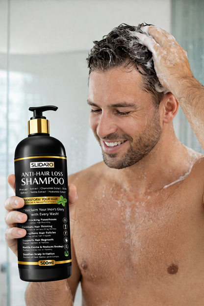 SLIDARO Anti-Hair Loss Shampoo, Proven DHT-Blocking Formula for Stronger, Thicker Hair, 500ml