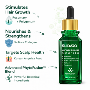 LIDARO Growth Support Complex, Advanced Hair and Skin Supplement with Rosemary, Biotin, Collagen & More