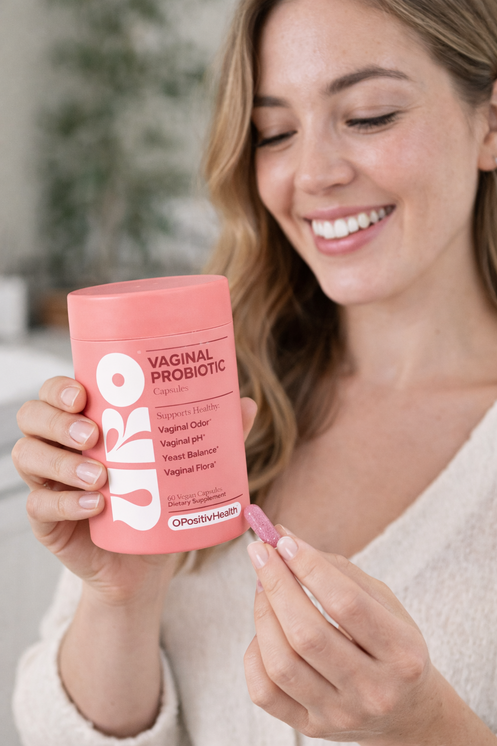 URO Vaginal Probiotic Capsules, Supports Vaginal Health, pH Balance & Odor Control, 60 Vegan Capsules