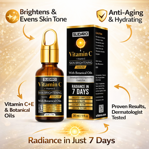 SLIDARO Vitamin C + E Skin Brightening Serum, With Botanical Oils, Radiance in 7 Days, 30ml