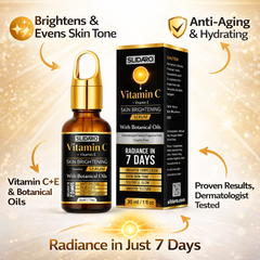 SLIDARO Vitamin C + E Skin Brightening Serum, With Botanical Oils, Radiance in 7 Days, 30ml